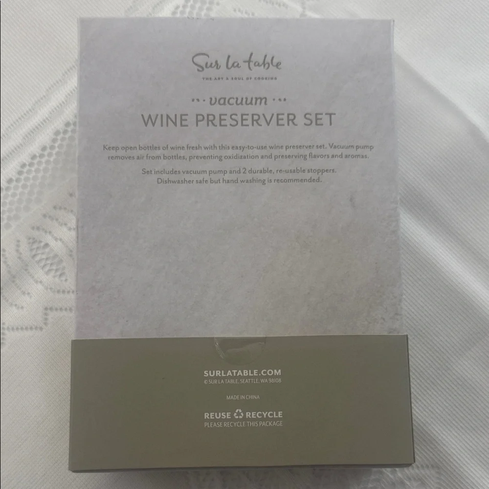 Sur La Table Black and Silver Vacuum Wine Preserver